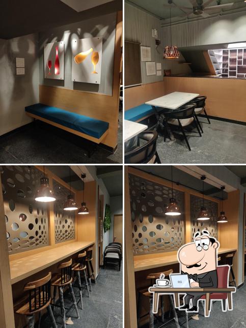 Take a seat at one of the tables at Akshaya Restobar
