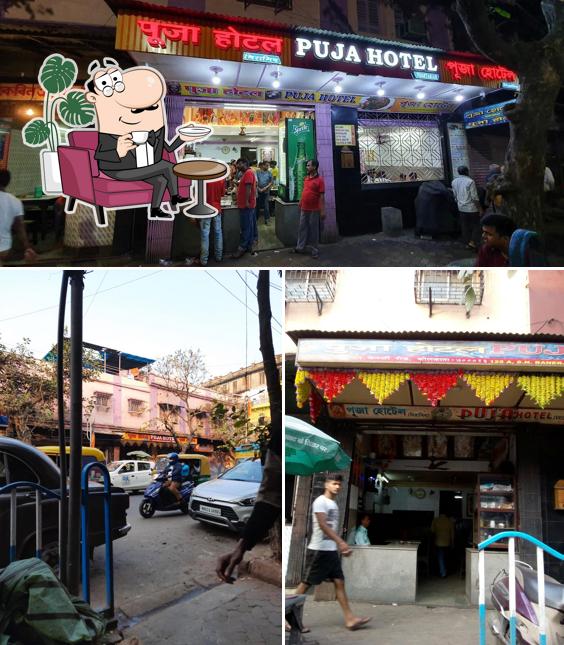 The interior of Puja Hotel (Veg)