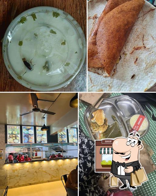 The restaurant's exterior and food