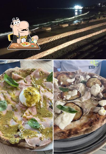 Pistritto pizzeria e bistrot San leone si caratterizza per la cibo e esterno