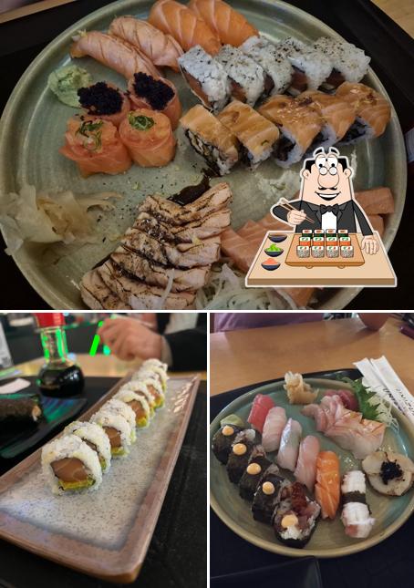 Rolos de sushi são oferecidos por Unizushi - Top Market, Florianópolis