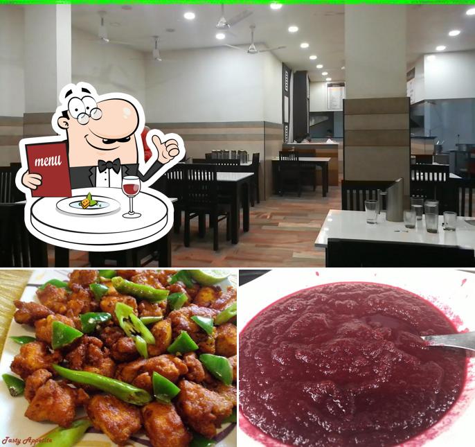 Take a look at the picture depicting food and interior at Mughal Restaurant