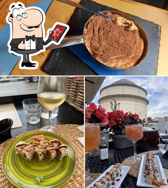 La esterno e cibo del ristorante