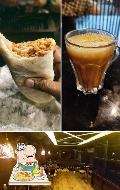 Among different things one can find food and interior at The Shawarma HUT