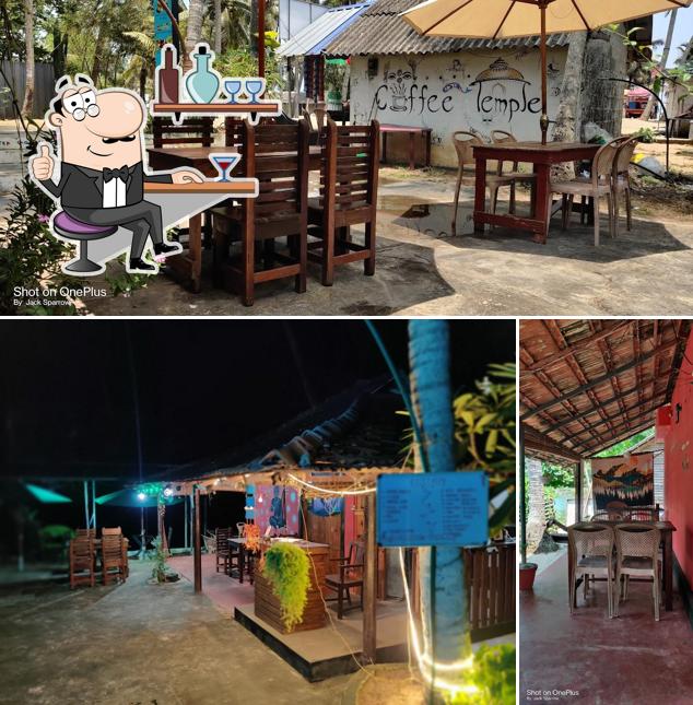 Take a seat at one of the tables at Ecstasy shack