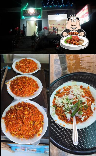 This is the image depicting food and interior at HOTEL DILDAR