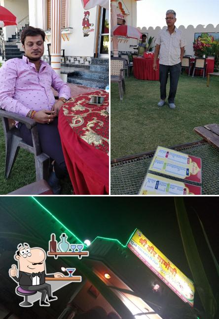 Take a seat at one of the tables at Veer Mamo Ji Restaurant
