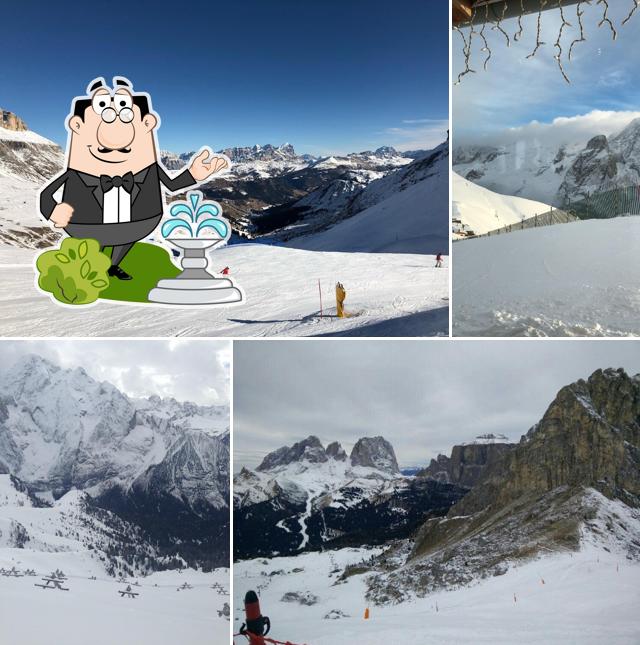 Goditi la vista dagli esterni di Rifugio Sass Bece