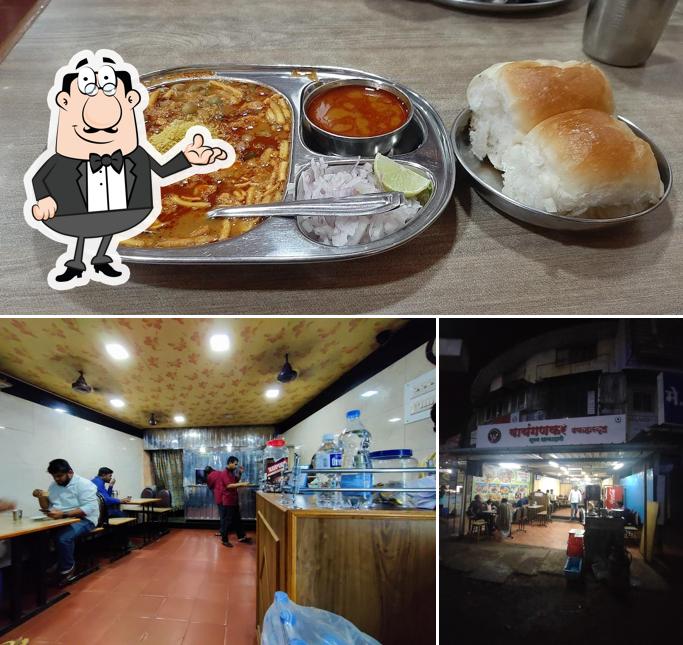 This is the picture showing interior and food at Waingankar Upahargruh