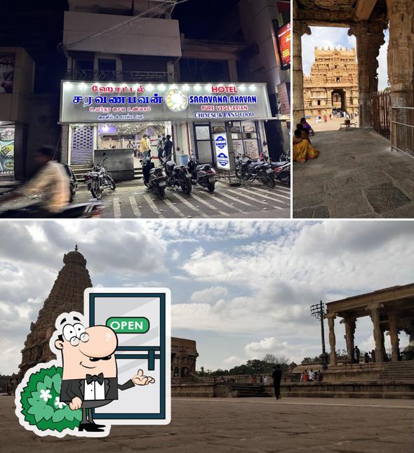 Check out how Saravana Bhavan Veg. Hotel looks outside