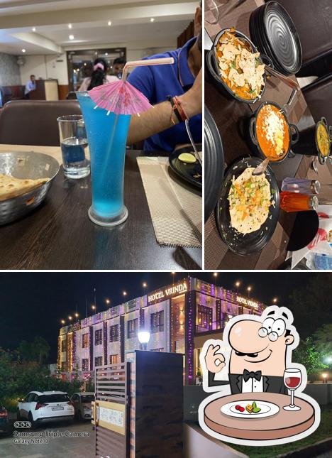 Among various things one can find food and exterior at Hotel Vrinda