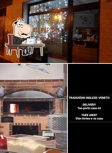 Gli interni di Pizzeria El Rapido