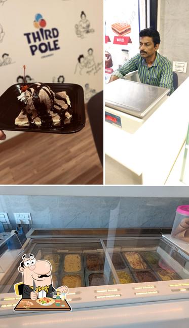 This is the picture showing food and interior at Third Pole Creamery