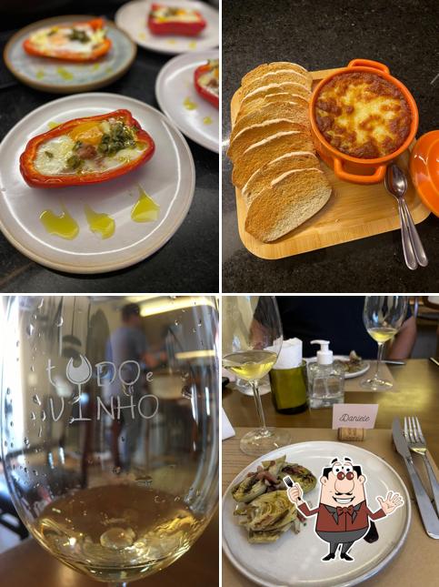 A comida e bebida do restaurante