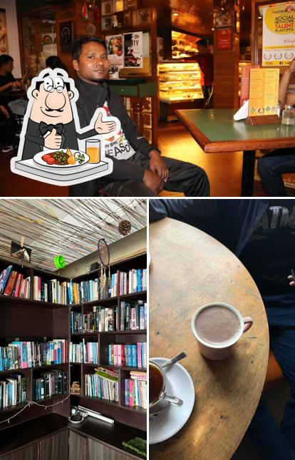 The photo of food and bar counter at Nerdvana Books & Coffee