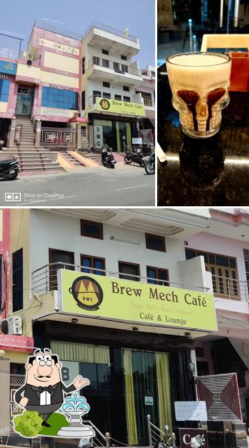 Brew mech cafe is distinguished by exterior and beverage