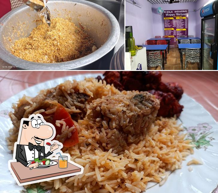 The image of Happy Biriyani’s food and interior