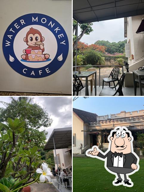 Take a seat at one of the tables at Water Monkey Cafe