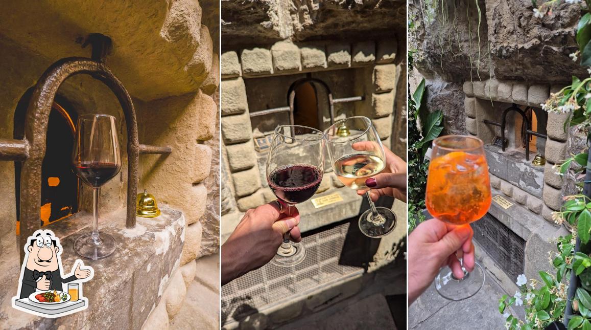Platti al La Buchetta del vino dello Strozzino