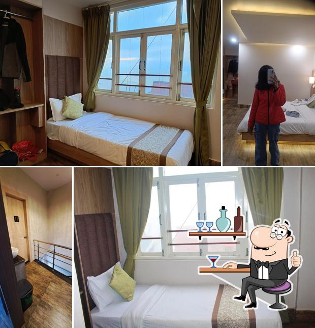 Take a seat at one of the tables at Mount Villa Boutique Hotel & Restaurant, Darjeeling