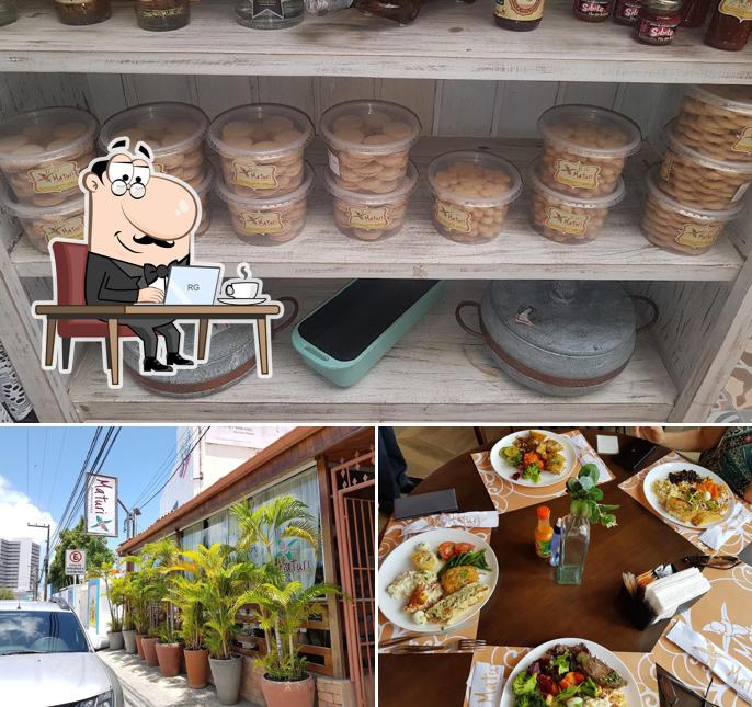 Sente em uma das mesas no Maturi Restaurante