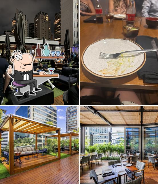 O interior do Baleia rooftop