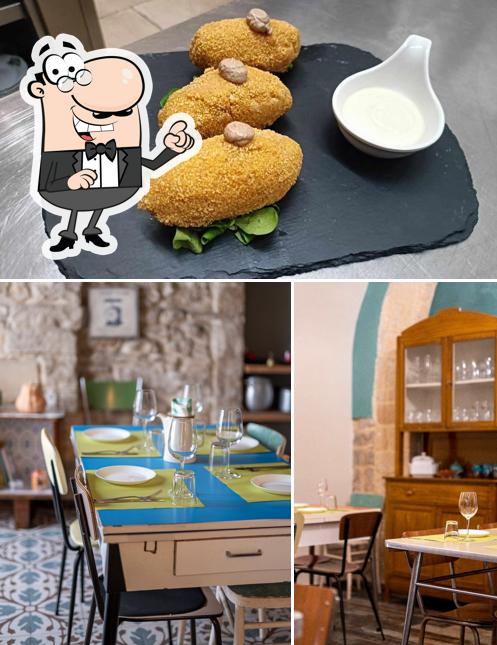 La interni e cibo del ristorante