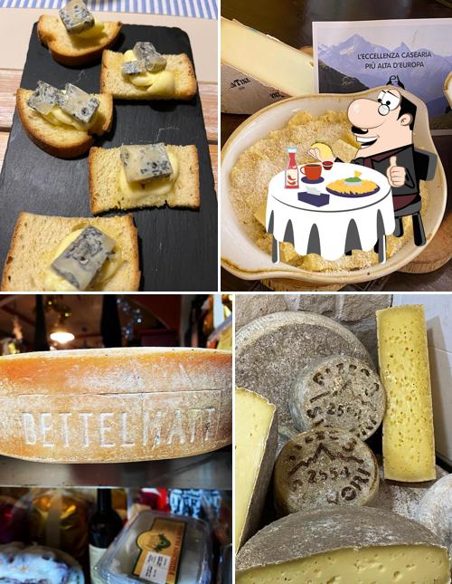 Piatto di formaggi al Tavoli in Salumeria Moroni