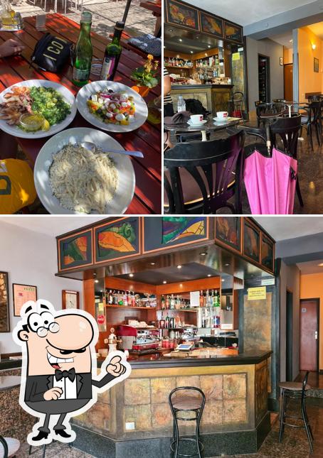 La interni e cibo del ristorante