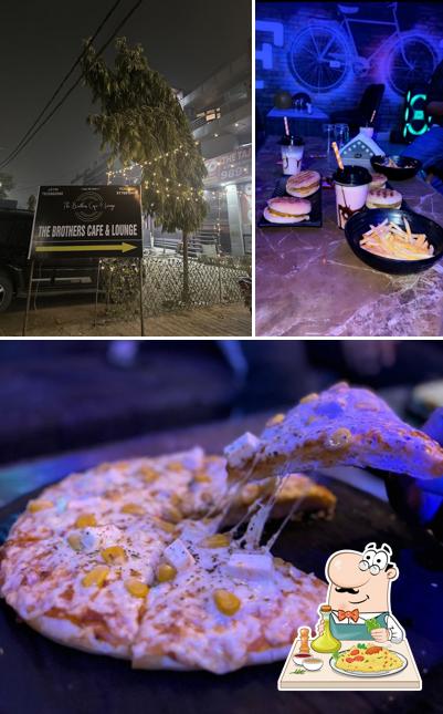 This is the picture depicting food and exterior at The Brothers Cafe & Lounge