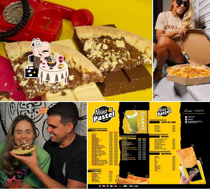 Platos en Alôw Pizza