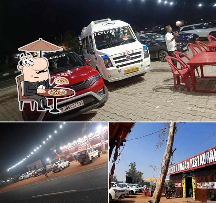 Check out the outside part of MUKHIYA JI DHABA & restorant and UP TAX