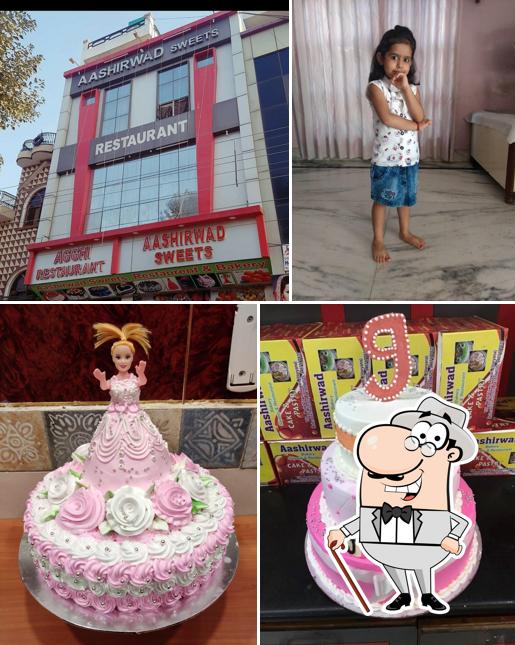 The exterior of Aashirwad cakes, Sweet Restaurant & Bakery