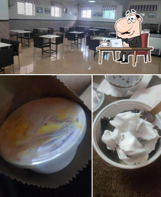 Check out the photo depicting interior and beverage at Corner House Ice Creams