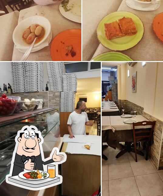 La cibo e interni del ristorante