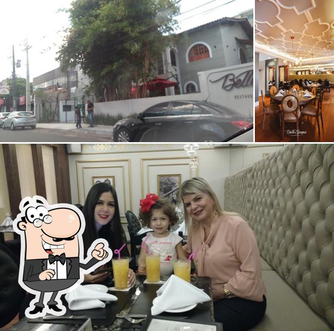 A ilustração do Belle Époque’s interior e exterior