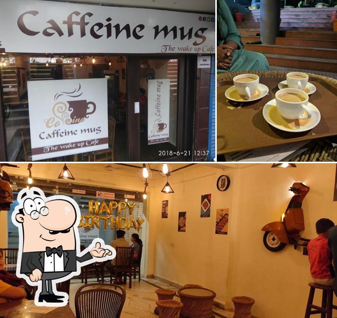 Take a seat at one of the tables at Caffeine Mug Cafe