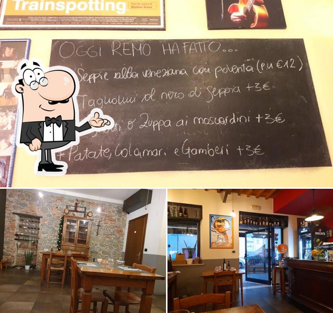 Dai un’occhiata alla foto che presenta la interni e lavagna di Osteria Il Bigio