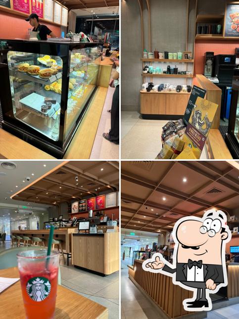 The interior of Starbucks