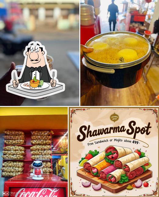 Food at Shawarma spot & Panipuri park