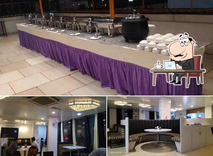 The interior of Atmosphere Pure Veg Restaurant & Cafe