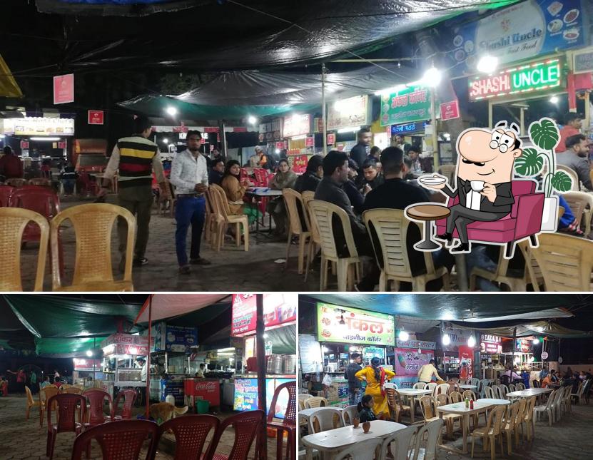 Take a seat at one of the tables at Gwalior Chowpati