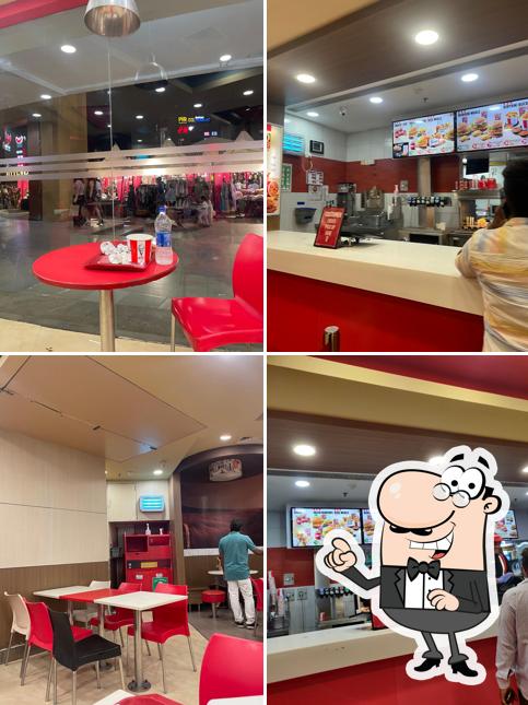 Take a seat at one of the tables at KFC