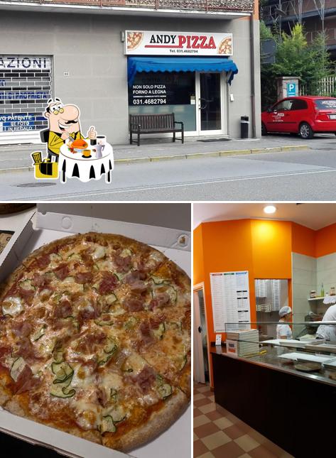 La immagine della cibo e interni di Andy Pizza