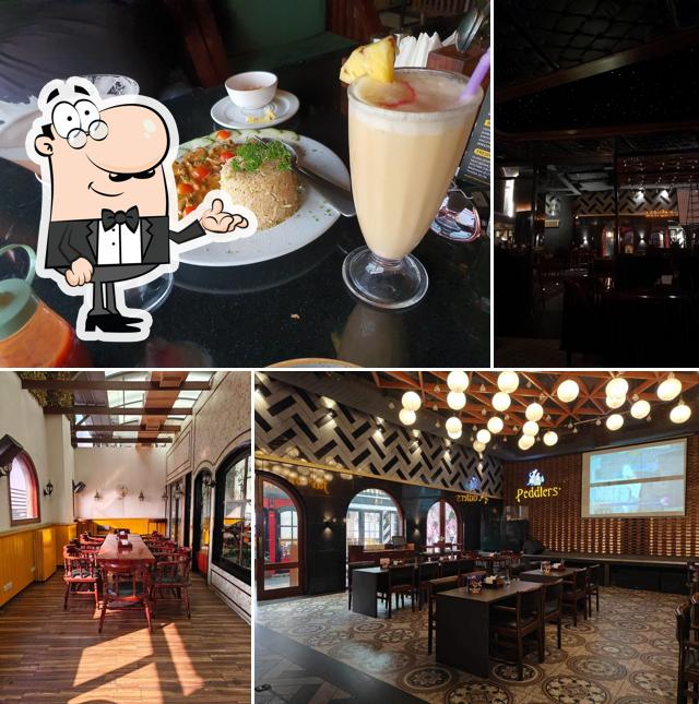 Take a seat at one of the tables at Peddlers