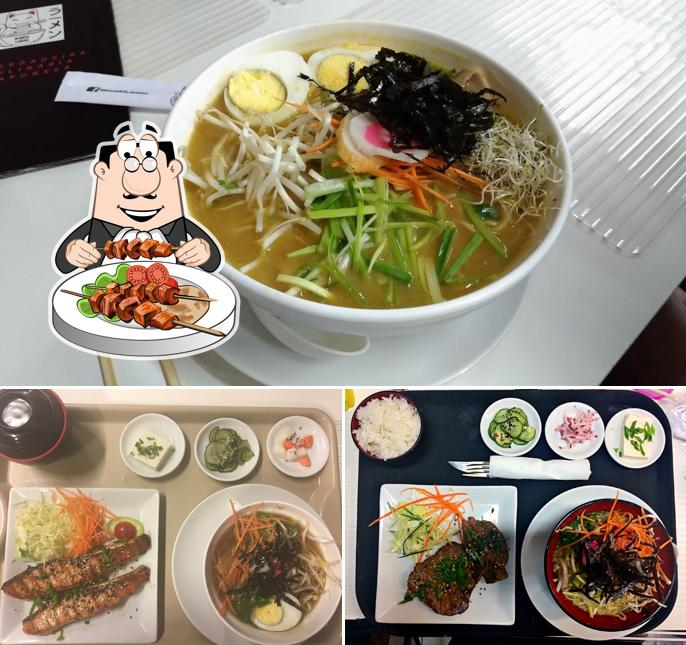 Platos en Maneki Lamen