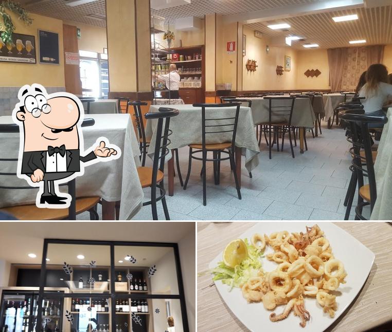 La interni e cibo del ristorante