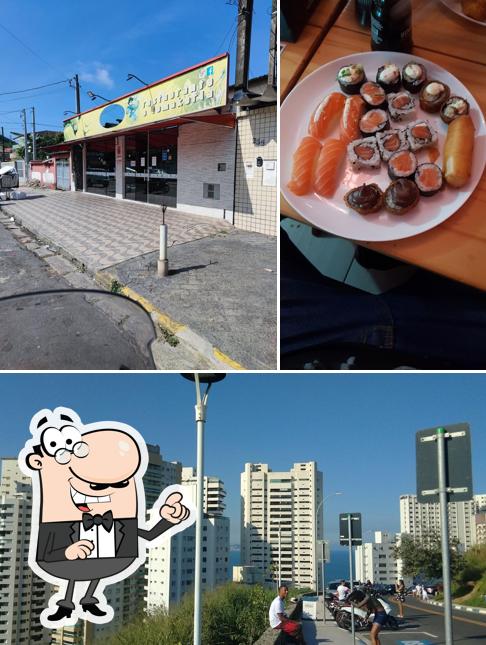 Esta é a imagem ilustrando exterior e mesa de jantar a Kawasaki Temakeria