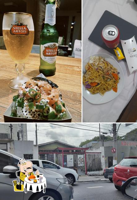 Confira a foto mostrando comida e exterior no Neko Foods