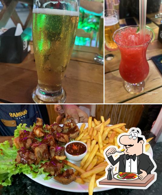 Platos en Bamboo Beer